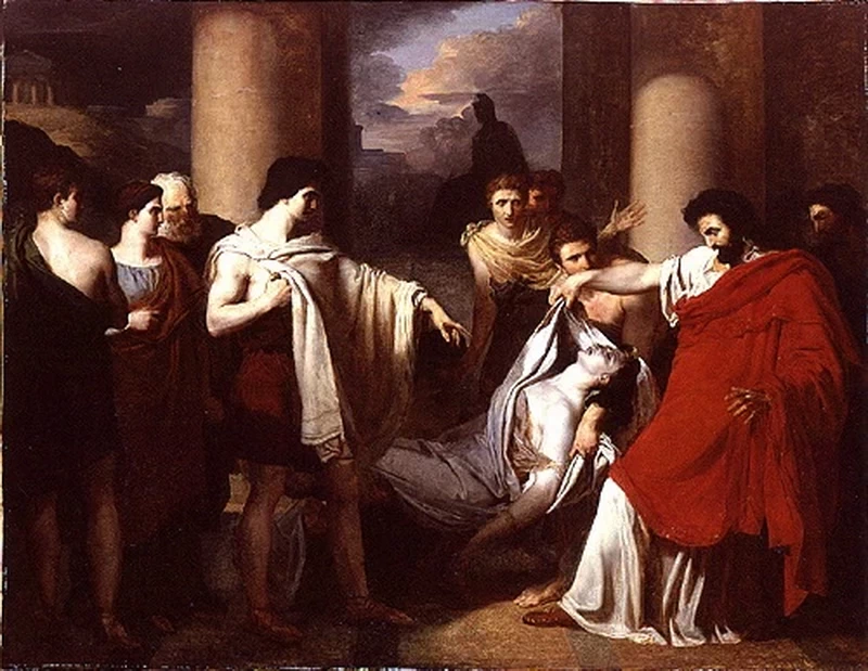 Egisto credendo di scoprire il corpo di Oreste, scopre quello di Clitennestra, 1823, Parigi, Ecole Nationale Supérieure des Beaux - Arts